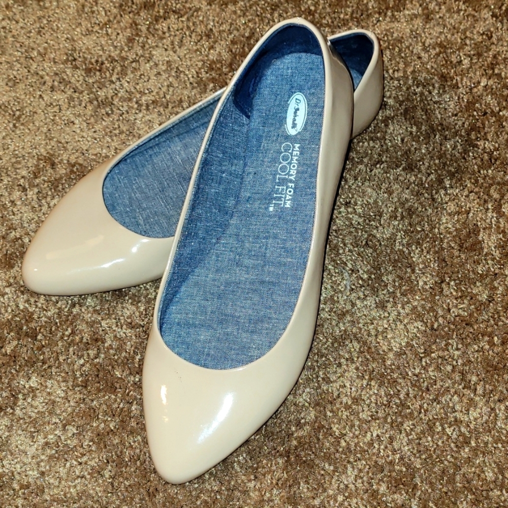 Beige Almond toe flats